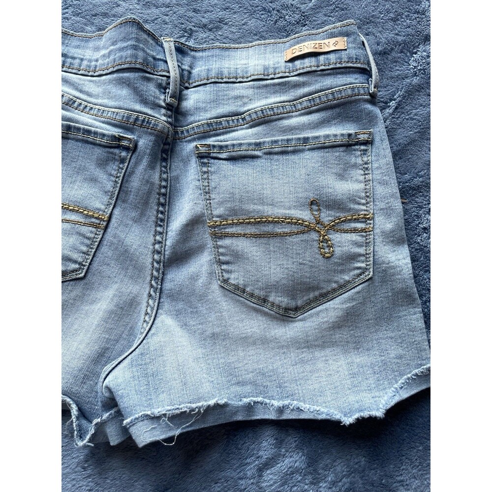 Denizen From Levis Womens Shorts High Rise Shortie Roll Tab Hem Blue Size W30 - Picture 4 of 9